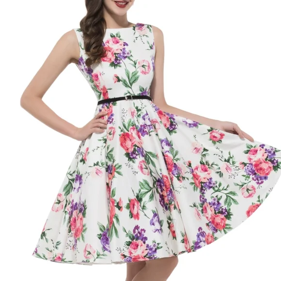 New! Grace Karin Floral Tea Dress 👗 - Picture 3 of 9